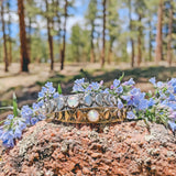 Moon Phases Cuff Bracelet | Rainbow Quartz from Hiouchi Jewels