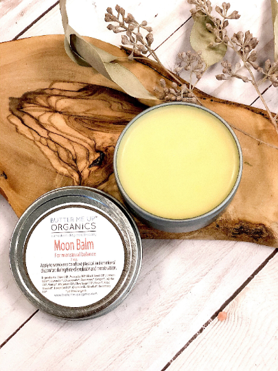 Moon Balm / Menstrual Care / PMS / Period Cramps / Hormone Balancing / Ovulation Pain / Butter Me Up Organics / Organic Skincare / Organic from Butter Me Up Organics