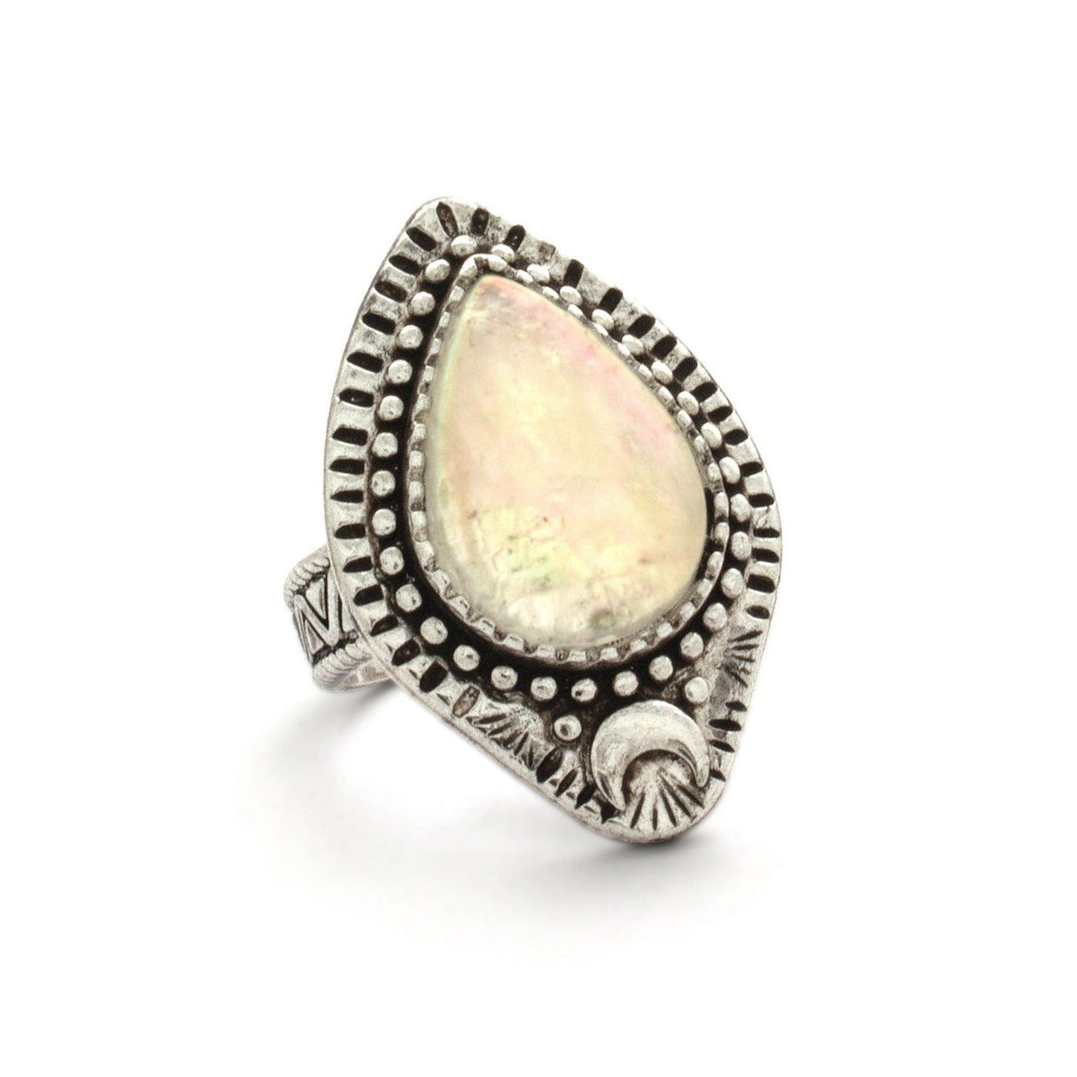 Moonlight Ring | Rainbow Quartz Crystal from Hiouchi Jewels