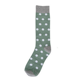 Sage Green with White Polka Dot Socks from No Cold Feet