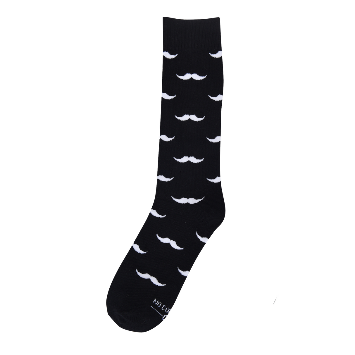 Black with White Mustache Socks from No Cold Feet