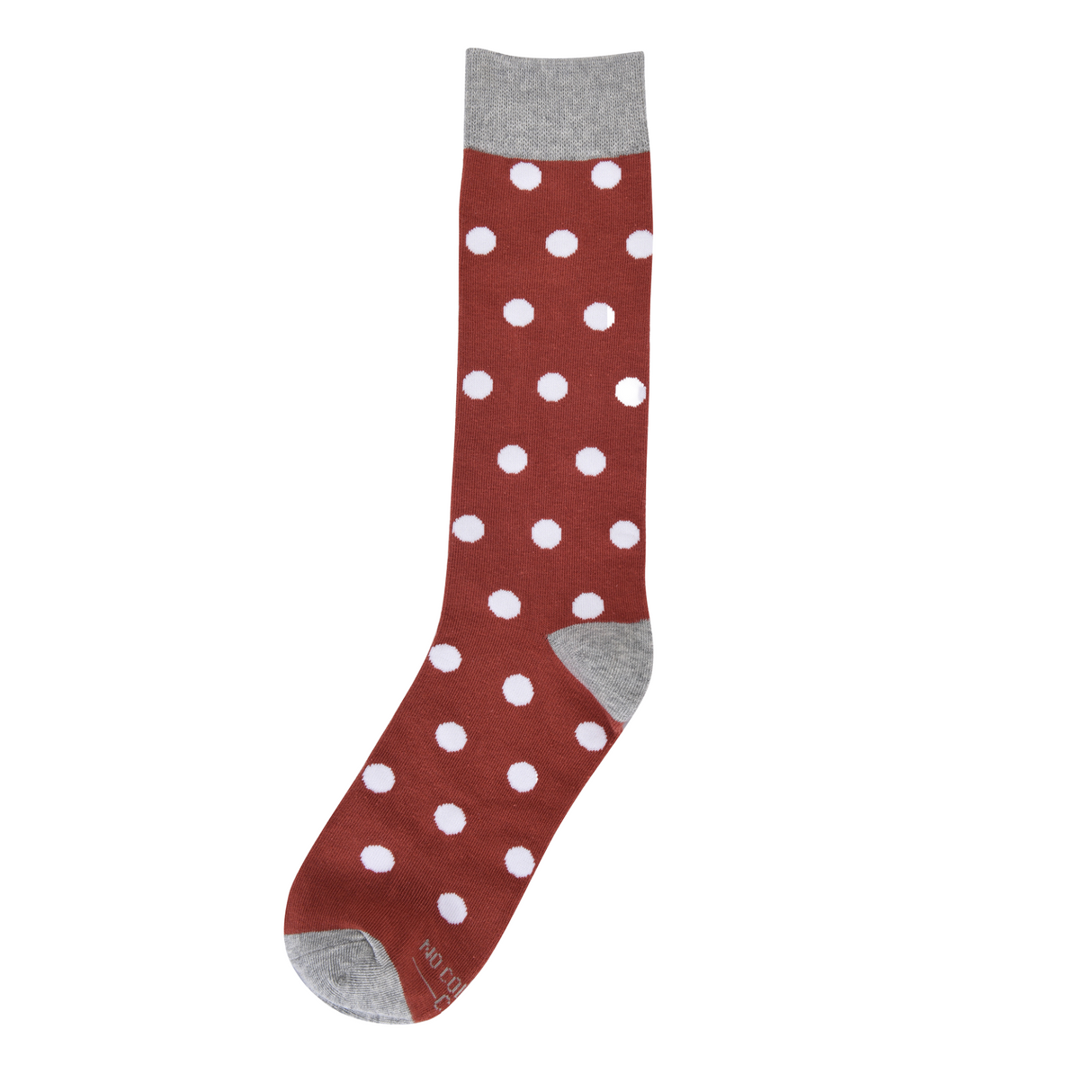 Burnt Orange with White Polka Dot Socks from No Cold Feet