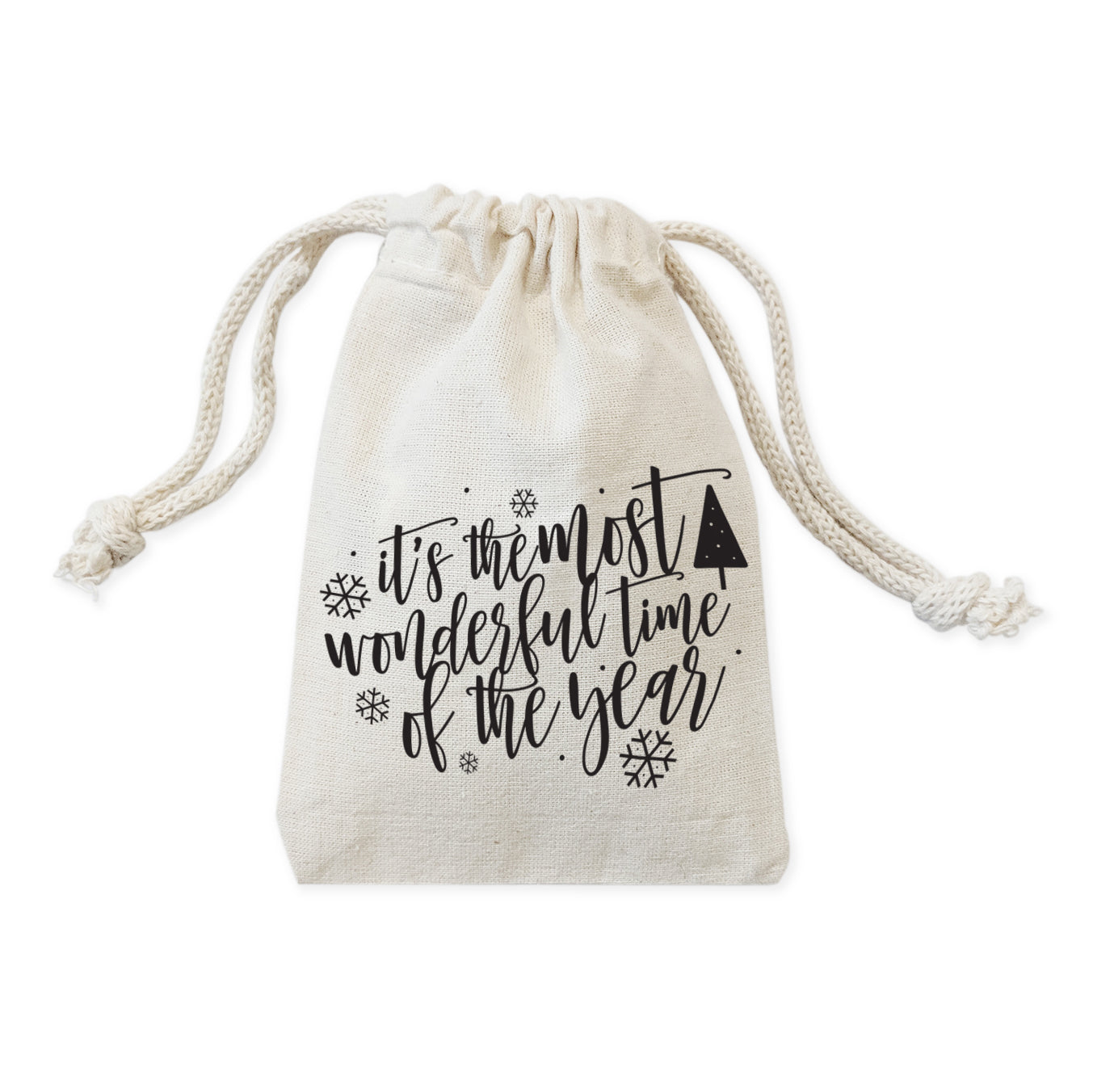 Most Wonderful Time of the Year Christmas Holiday Favor Bags, 6-Pack from The Cotton & Canvas Co.