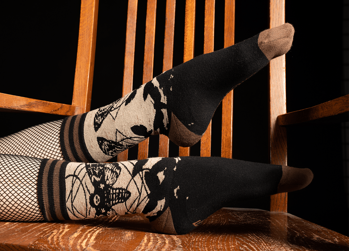 Death's Head Hawkmoth Crew Socks from FootClothes