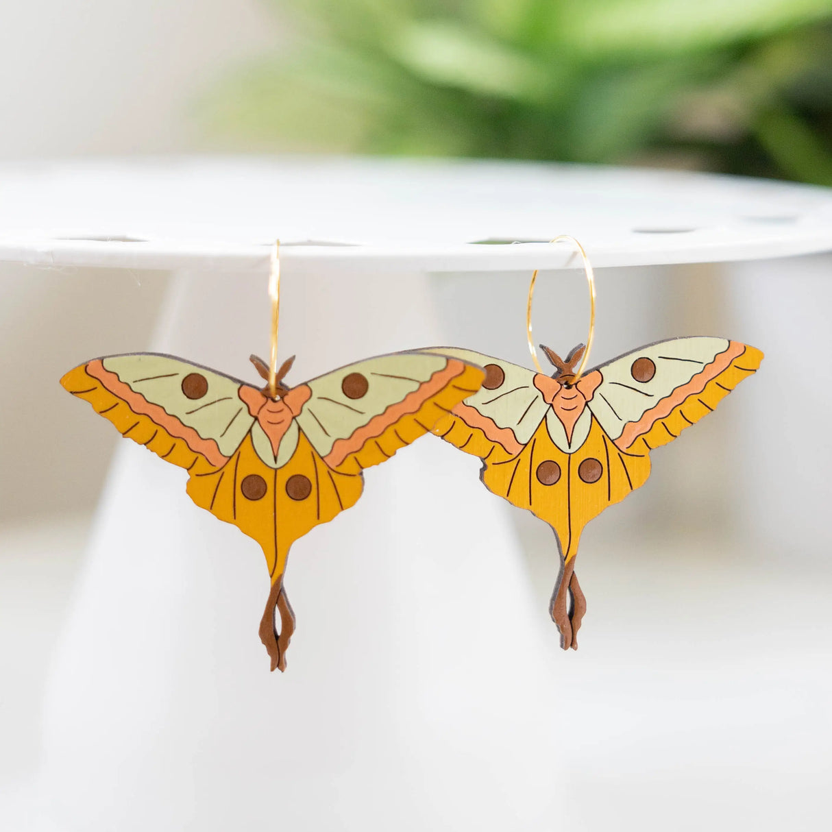 70s Moth Hoops from LE CHIC MIAMI