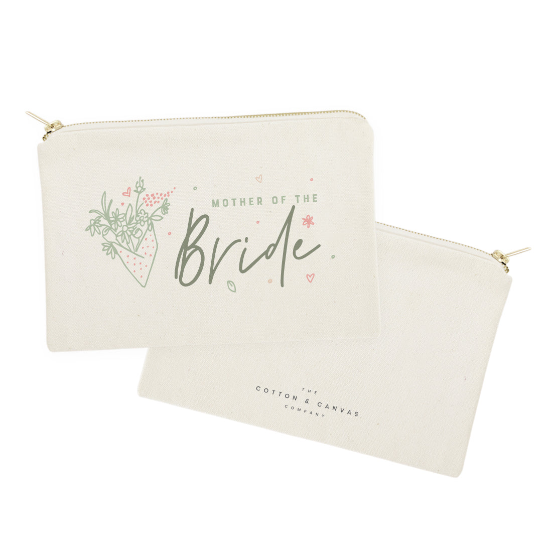 Floral Mother of the Bride Cotton Canvas Cosmetic Bag from The Cotton & Canvas Co.