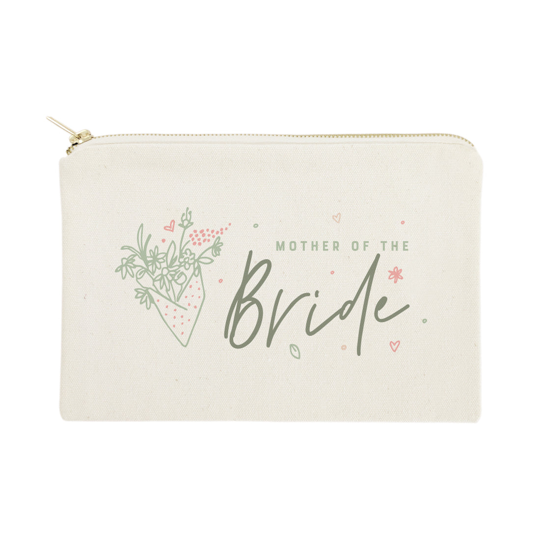 Floral Mother of the Bride Cotton Canvas Cosmetic Bag from The Cotton & Canvas Co.