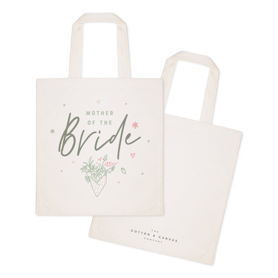 Floral Mother of the Bride Wedding Cotton Canvas Tote Bag from The Cotton & Canvas Co.