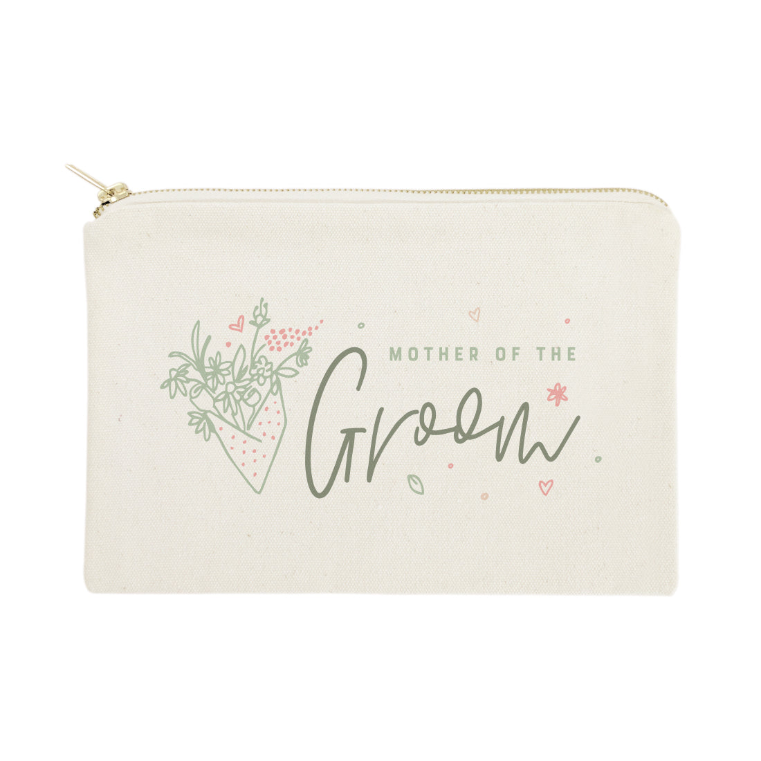 Floral Mother of the Groom Cotton Canvas Cosmetic Bag from The Cotton & Canvas Co.