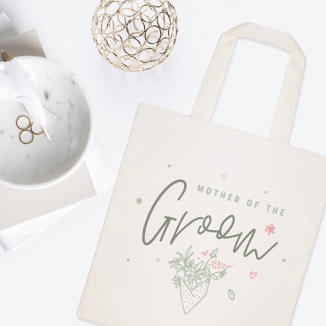 Floral Mother of the Groom Wedding Cotton Canvas Tote Bag from The Cotton & Canvas Co.