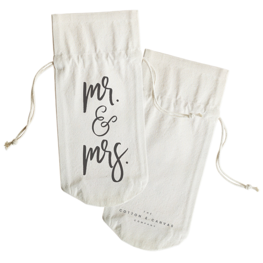 Mr. & Mrs. Canvas Wine Bag from The Cotton & Canvas Co.