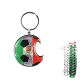 12PCS - Mexico Flag Printed Soccer Bottle Opener Keychains from Madeline Love