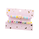 2PCS Cat Mom Heishi Beaded Stretch Bracelets from Madeline Love