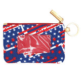 American USA Flag Patterned Id Wallet Detachable Lanyard  from Madeline Love