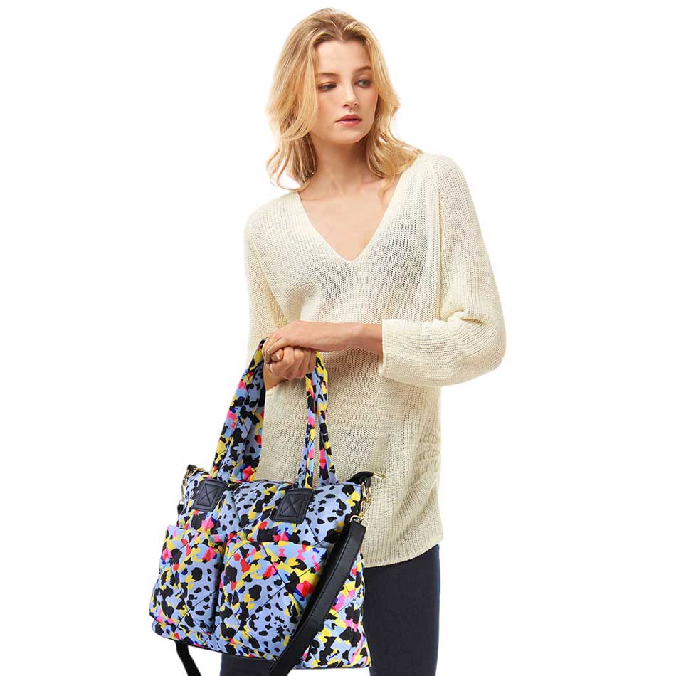 Animal Print Puffer Tote Bag  from Madeline Love