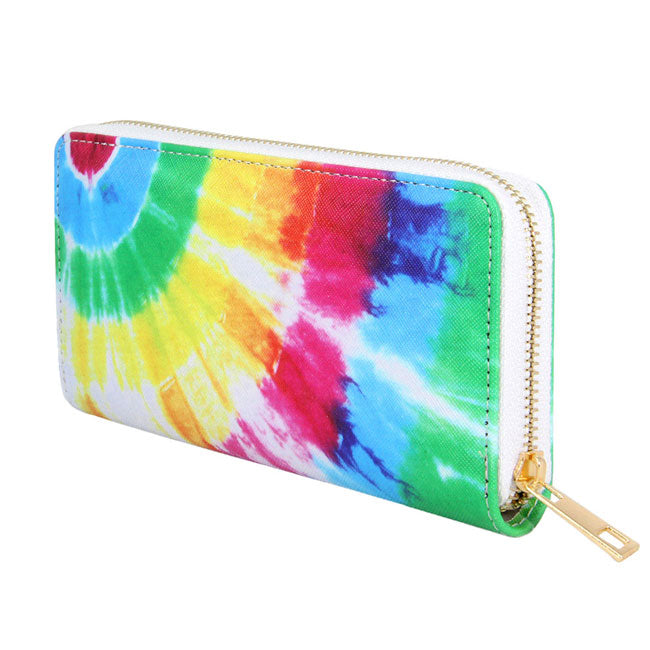 Fashionable Rainbow Spiral Tie Die Print Wallet  from Madeline Love