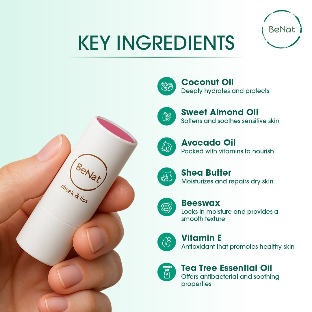 Lip & Cheek Bloom. 2 in 1 Natural Lipstick for Vibrant Color. from BeNat