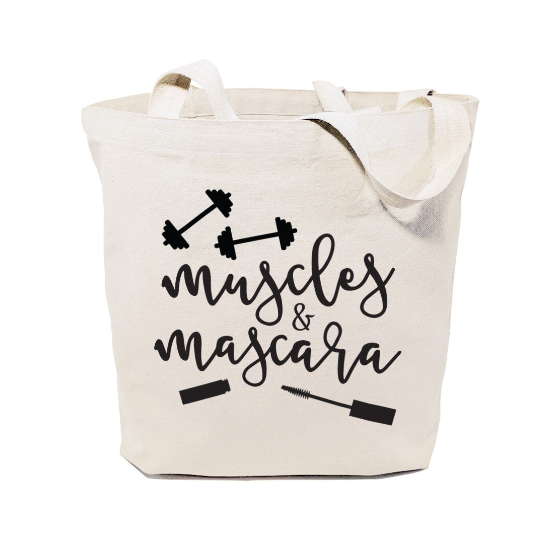 Muscles and Mascara Gym Cotton Canvas Tote Bag from The Cotton & Canvas Co.