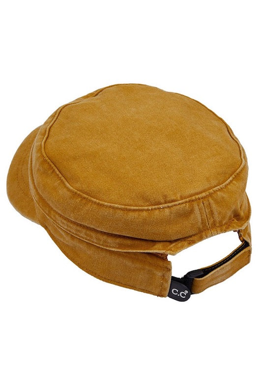 C.C Convertible Denim Army Zipper Cap Sun Visor from Madeline Love