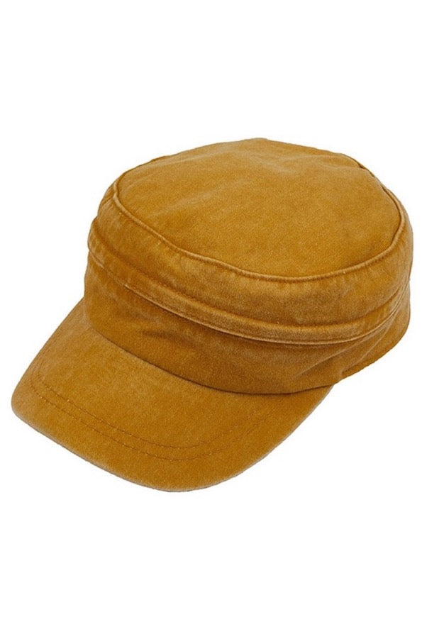 C.C Convertible Denim Army Zipper Cap Sun Visor from Madeline Love