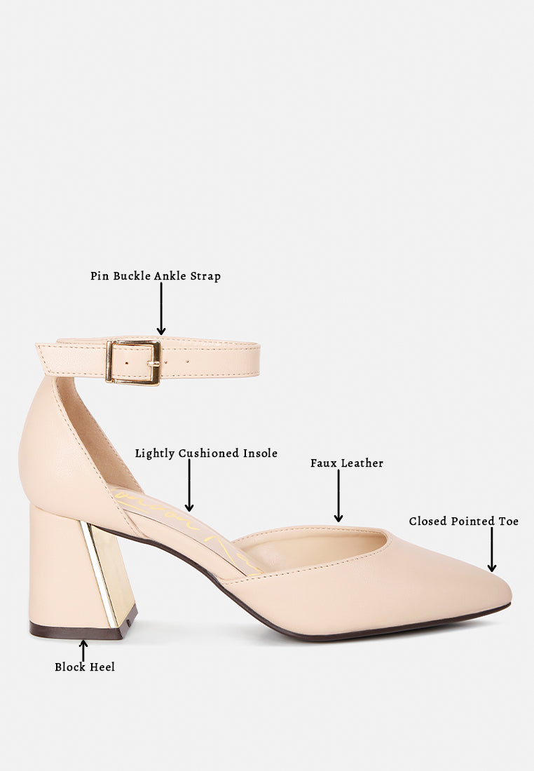 Myla Faux Leather Metallic Sling Heeled Sandals from London Rag International