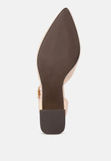 Myla Faux Leather Metallic Sling Heeled Sandals from London Rag International
