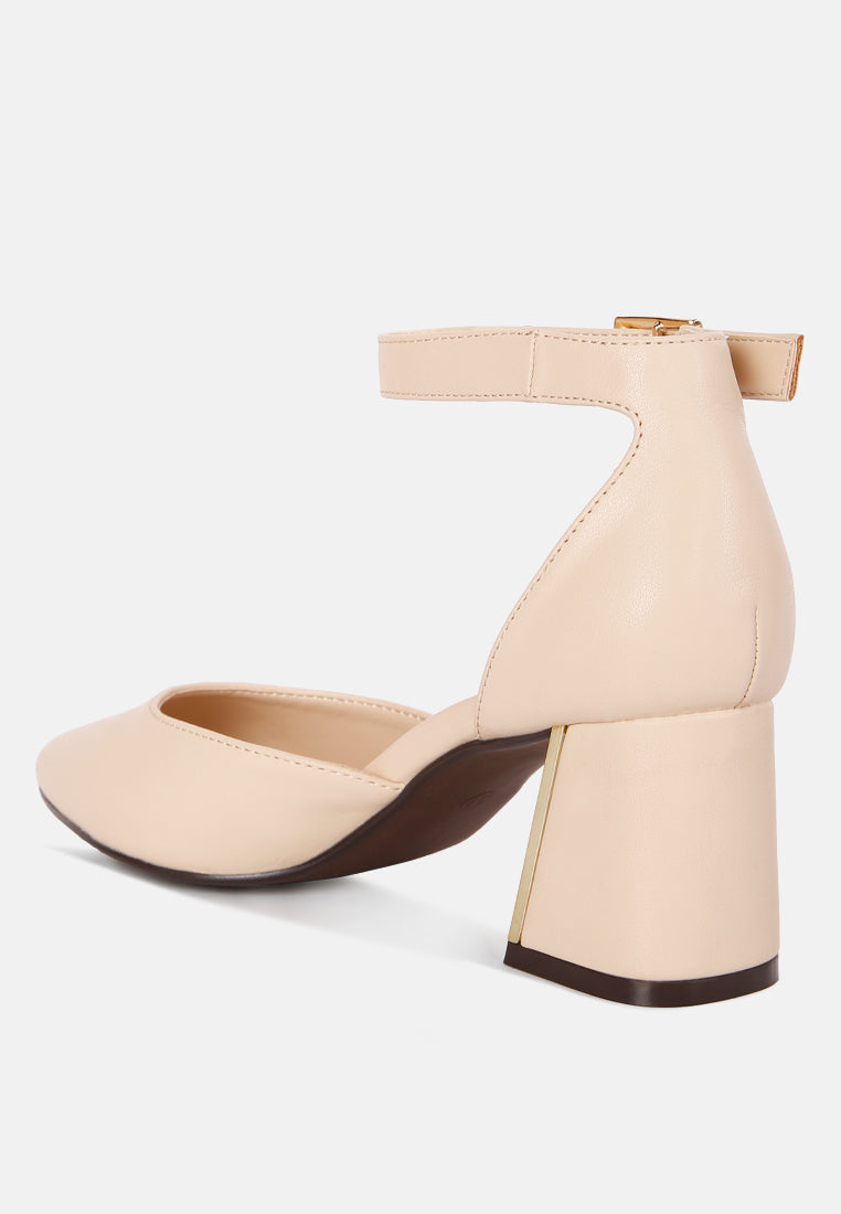 Myla Faux Leather Metallic Sling Heeled Sandals from London Rag International