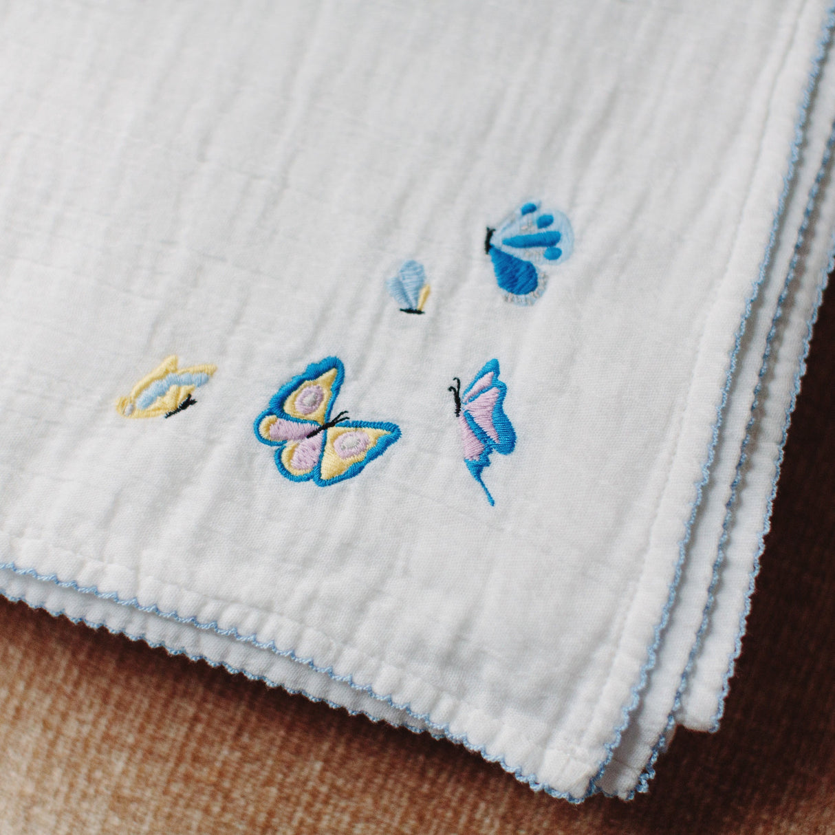 Butterfly Embroidered Shawl Blanket from Timo & Violet