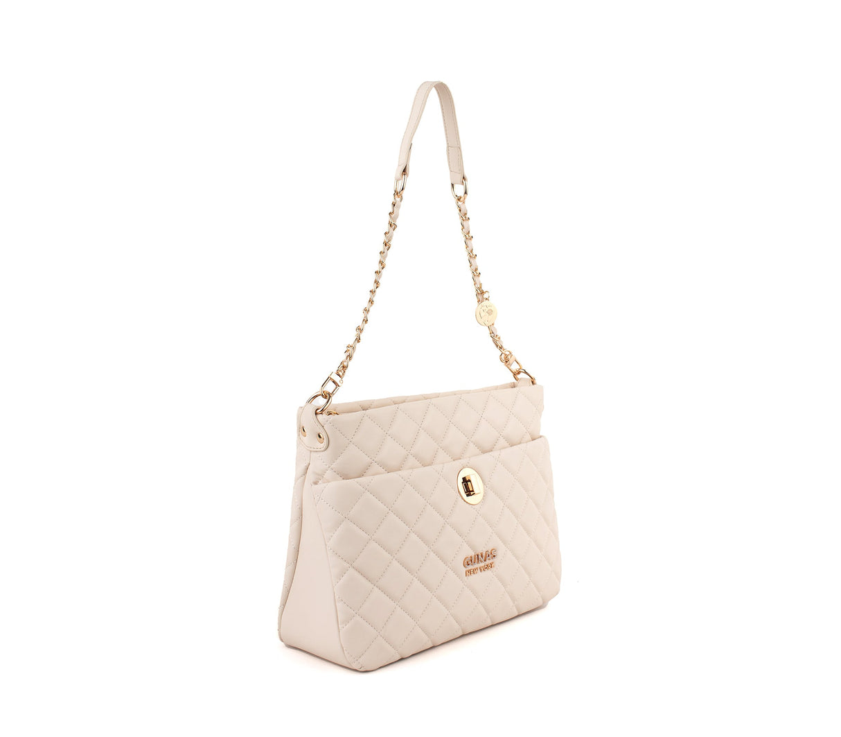 Koi - Off-white Quilted Vegan Leather Purse from Gunas New York