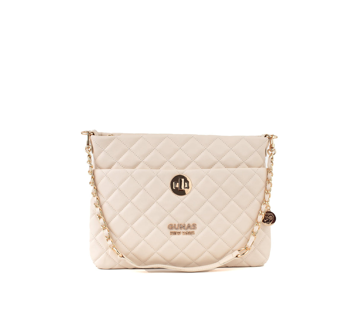 Koi - Off-white Quilted Vegan Leather Purse from Gunas New York