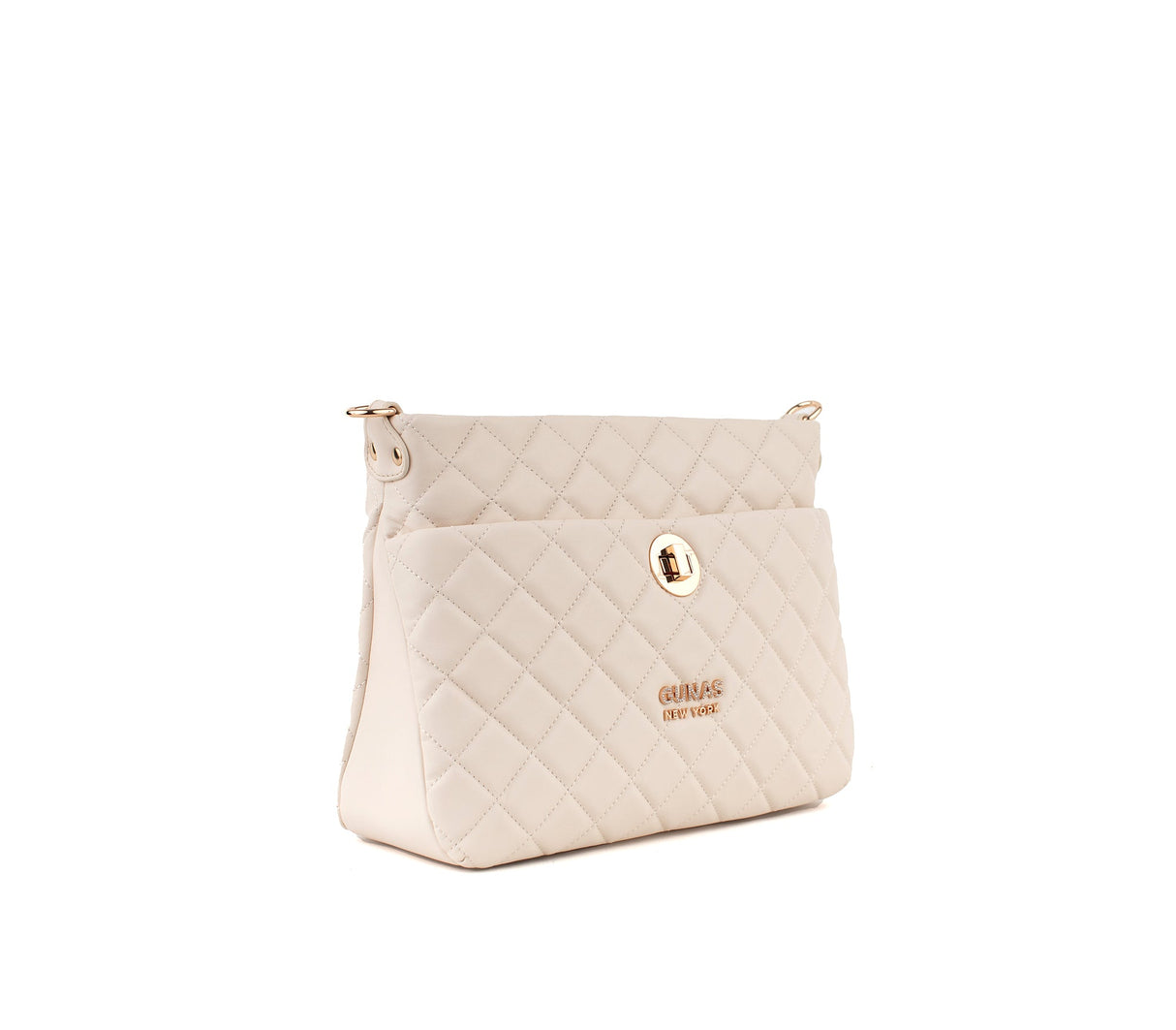 Koi - Off-white Quilted Vegan Leather Purse from Gunas New York