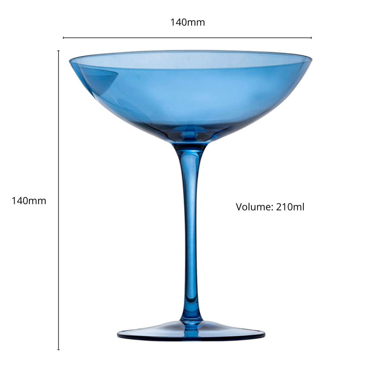Cobalt Blue Colored Champagne Coupe Glasses 12oz Set of 6 by The Wine Savant - Toasting Glasses, Wedding Party Champagne Cocktail Blue Champagne Colored Glasses Prosecco, Mimosa, Home Bar Glassware from The Wine Savant