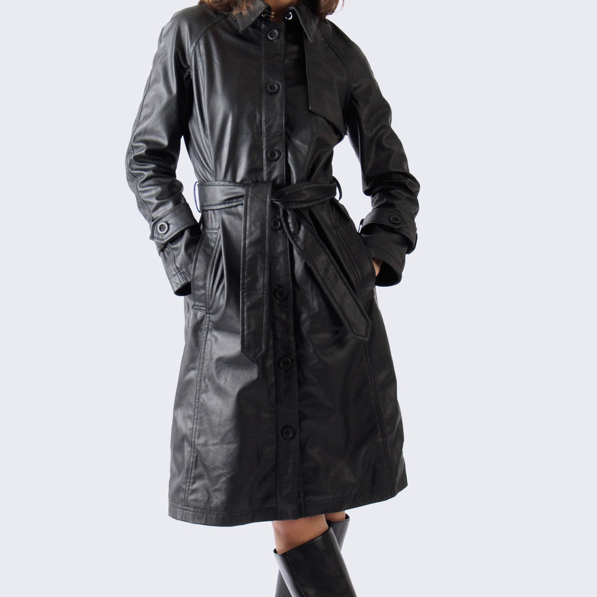 The Midnight Leather Trench Coat from FAD