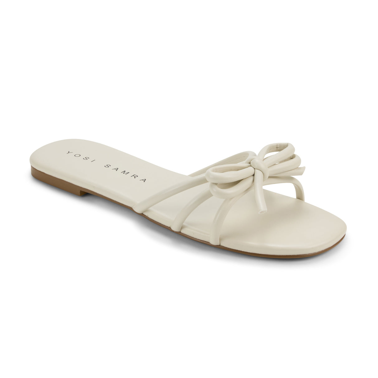 Nicole Bow Slide Sandal in Bone from Yosi Samra