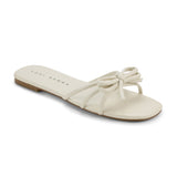 Nicole Bow Slide Sandal in Bone from Yosi Samra