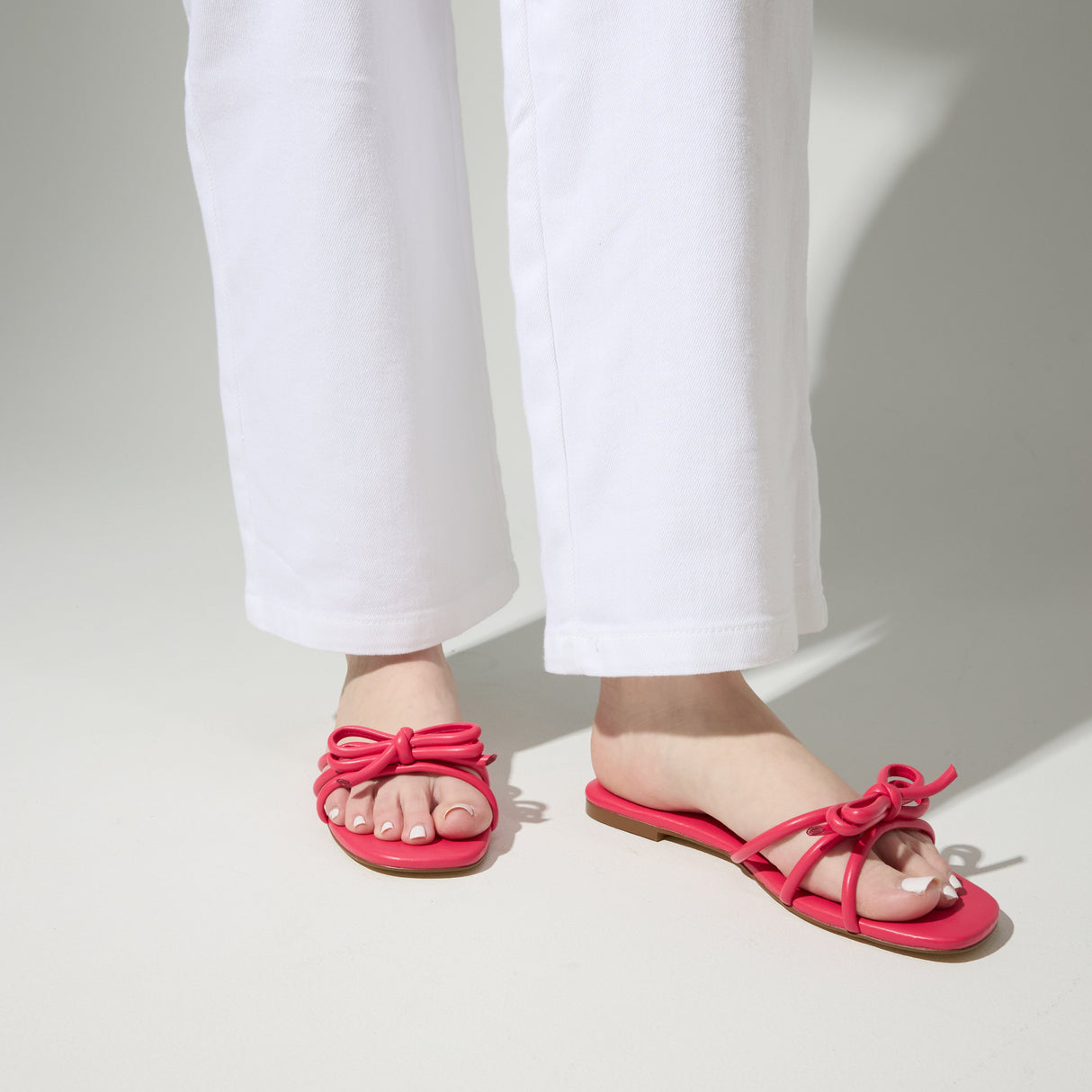 Nicole Bow Slide Sandal in Raspberry from Yosi Samra