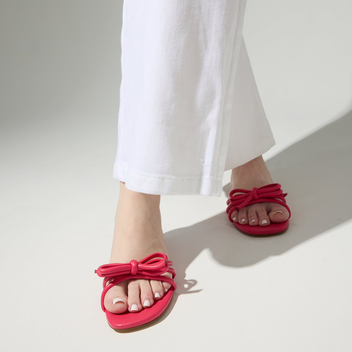 Nicole Bow Slide Sandal in Raspberry from Yosi Samra