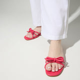 Nicole Bow Slide Sandal in Raspberry from Yosi Samra