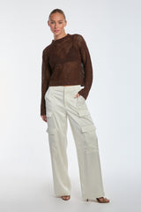 Milan Satin Cargo Pant - Pearl From Noli Yoga