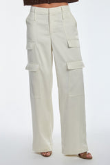 Milan Satin Cargo Pant - Pearl From Noli Yoga
