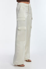 Milan Satin Cargo Pant - Pearl From Noli Yoga