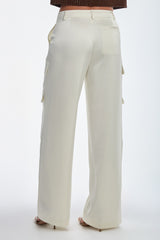Milan Satin Cargo Pant - Pearl From Noli Yoga