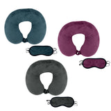 3 Memory Foam Travel Pillows with Sleep Masks from Pursonic