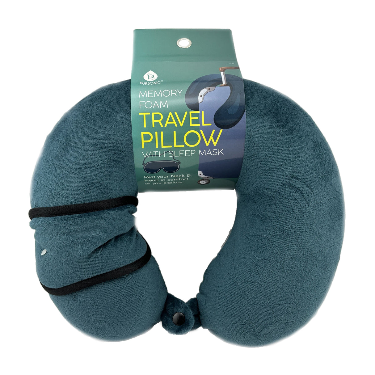 Memory Foam Travel Pillow with Sleep Mask from Pursonic