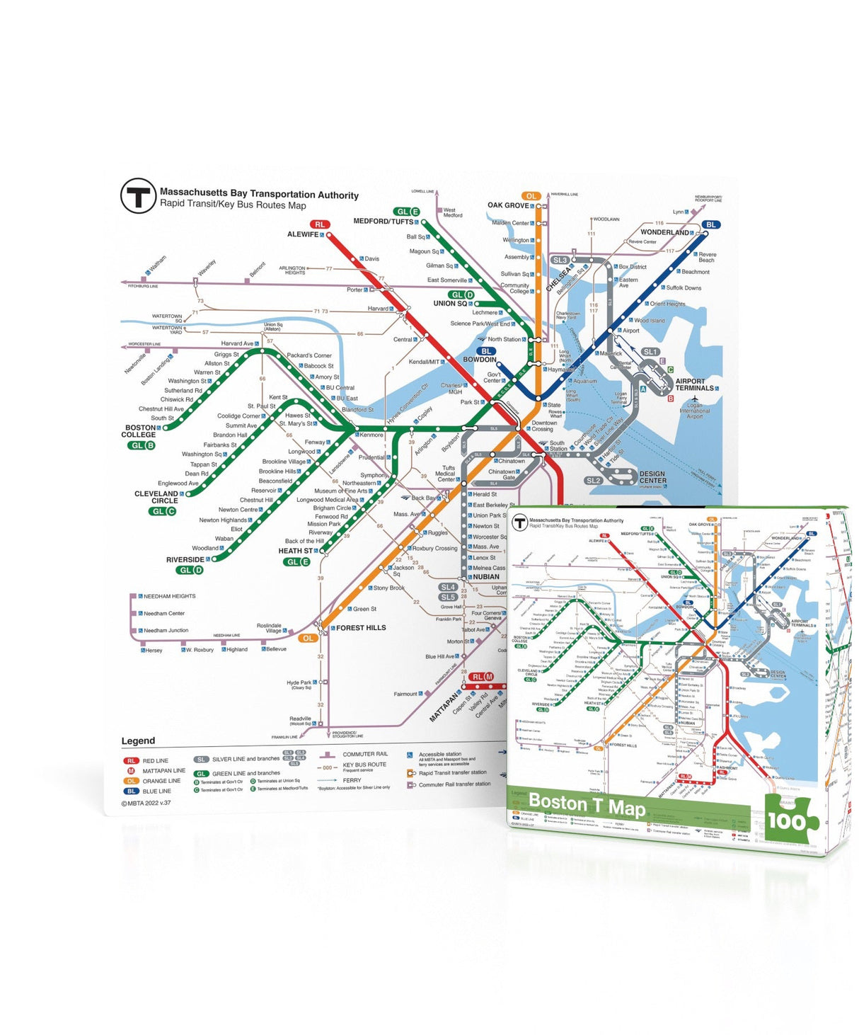 Boston T Map Mini From New York Puzzle Company