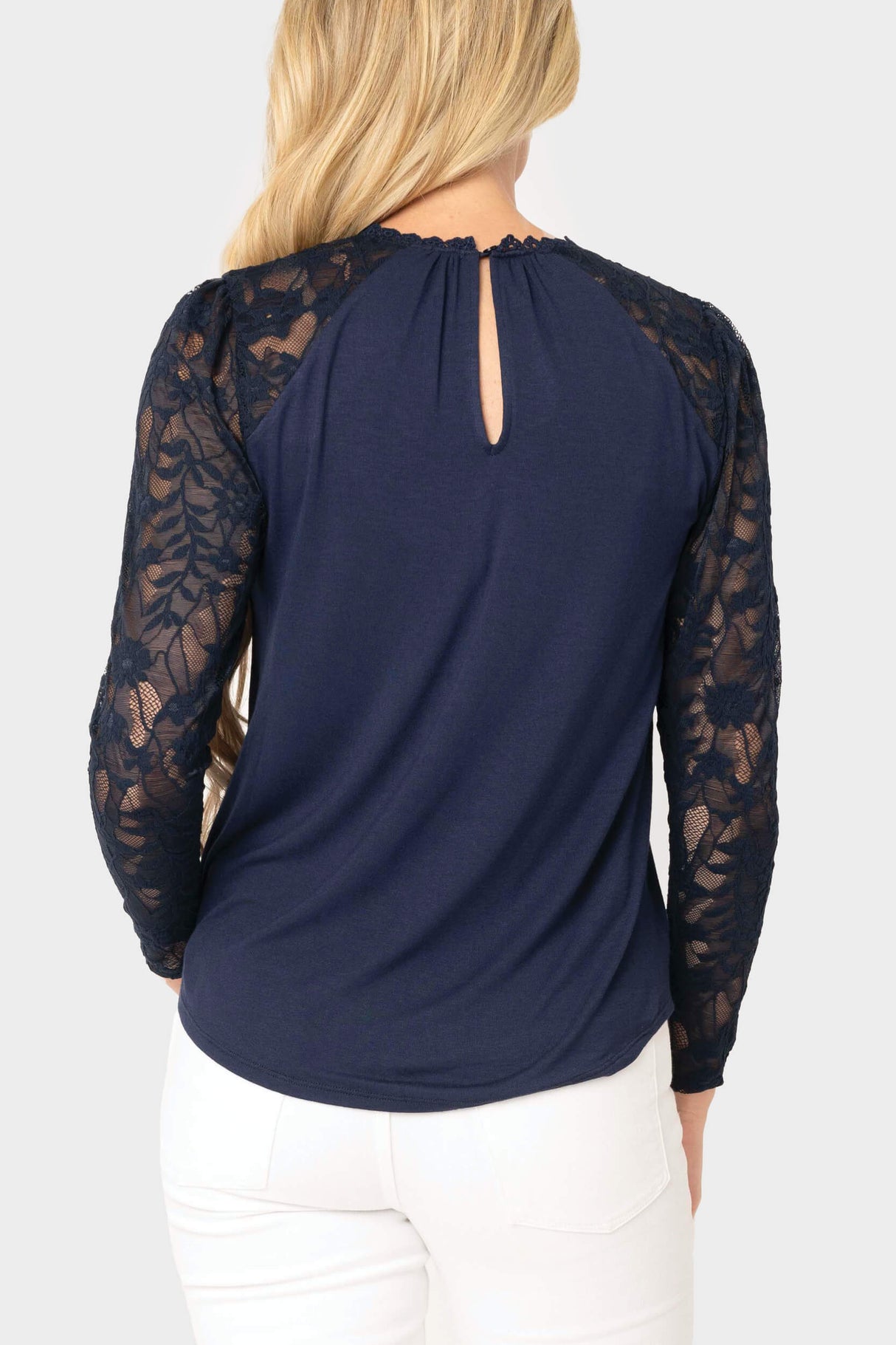 Cyndi Mixed Knit Lace Top From Gibsonlook