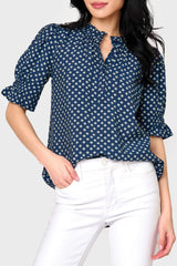 Dianthus Henley Puff Sleeve Blouse from Gibsonlook