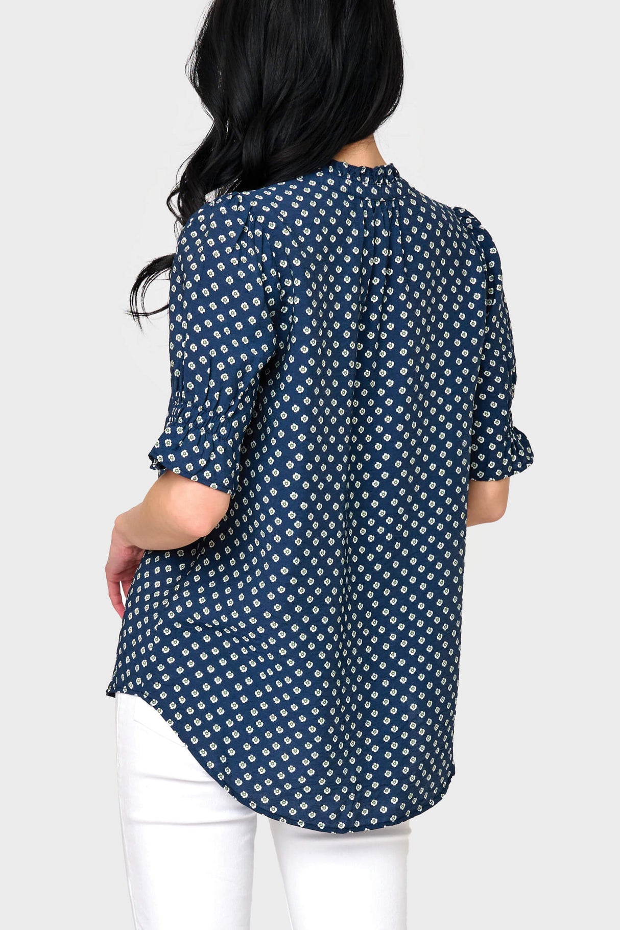 Dianthus Henley Puff Sleeve Blouse from Gibsonlook