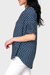 Dianthus Henley Puff Sleeve Blouse from Gibsonlook