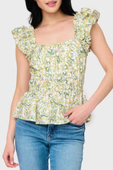 Elle Boho Flutter Sleeve Top  From Gibsonlook
